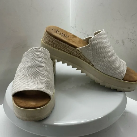 Toms Diana Mule Sandal Size 9 in natural - Picture 1 of 10